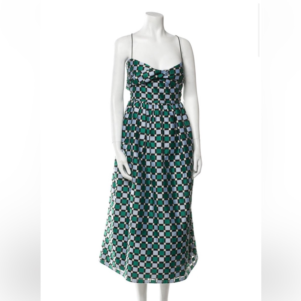 Stine Goya Green and Blue Checkered Patterned Dress